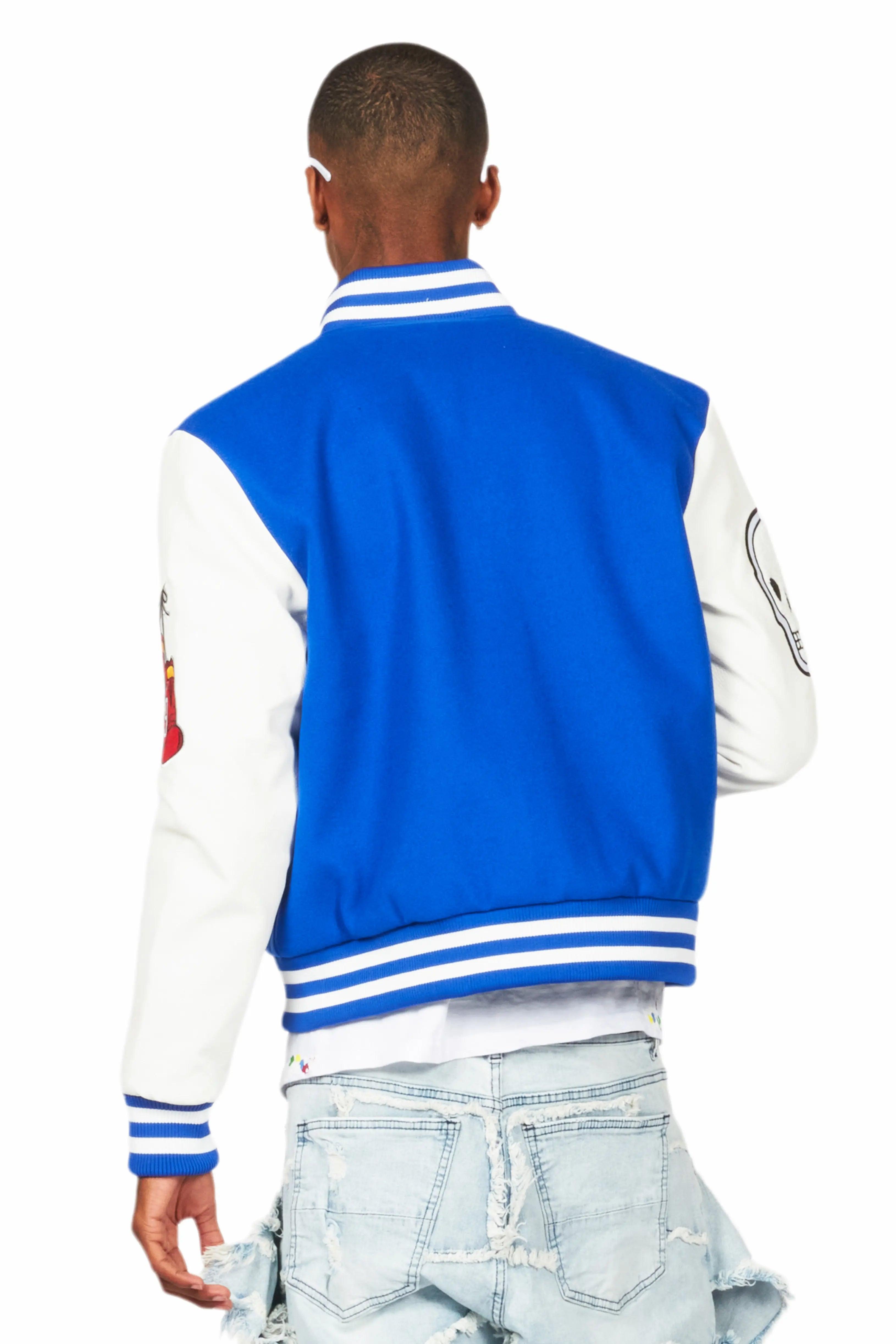 Eisen Royal Blue/White Varsity Jacket Male Product Image