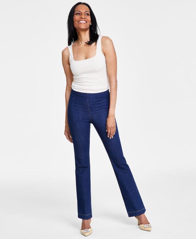 I.n.c. International Concepts Womens High Rise Pull-On Flare Jeans, Created for Macys Product Image