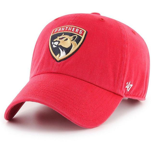 Mens 47 Red Florida Panthers Logo Clean Up Adjustable Hat Product Image