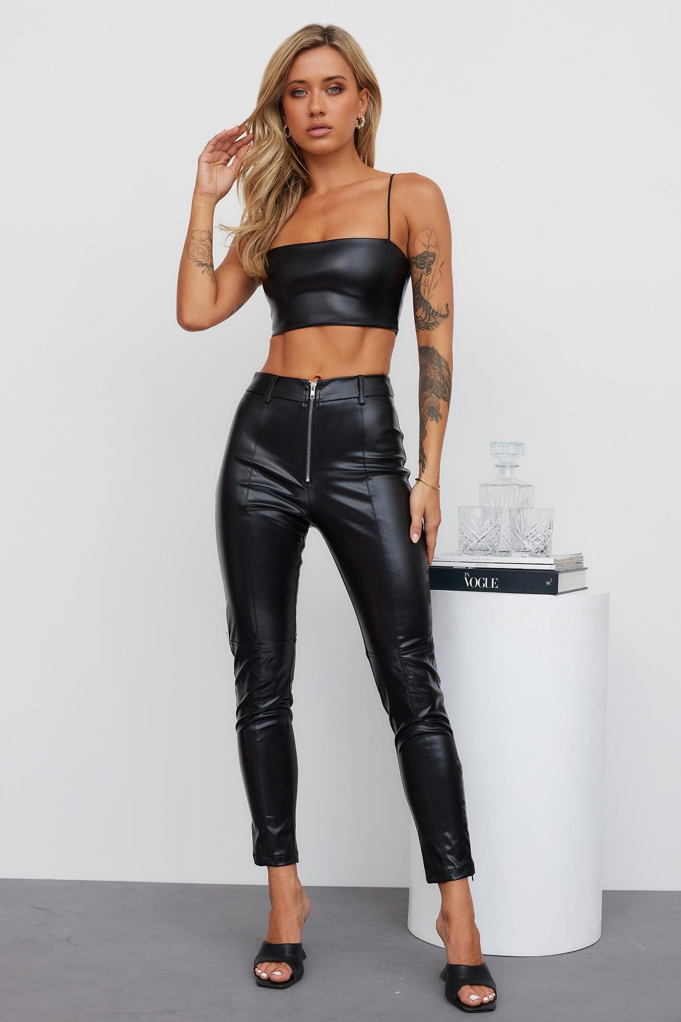 Got That Fire Faux Leather Pants Black Product Image