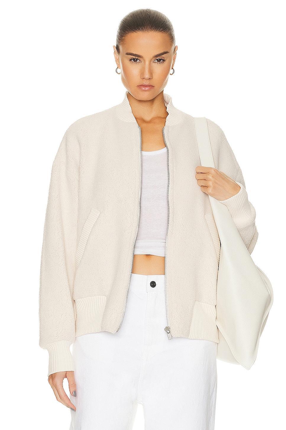 Citizens of Humanity Brianna Fleece Bomber in Cream Product Image