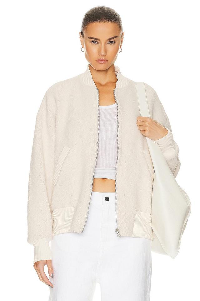 Citizens of Humanity Brianna Fleece Bomber in Cream Product Image