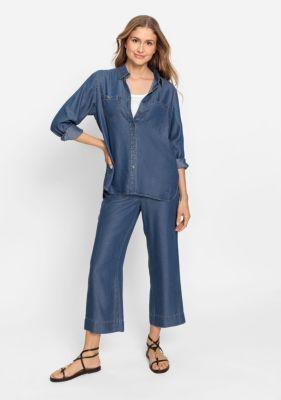 Olsen Womens Anna Fit Wide Leg Soft Denim Pant Product Image