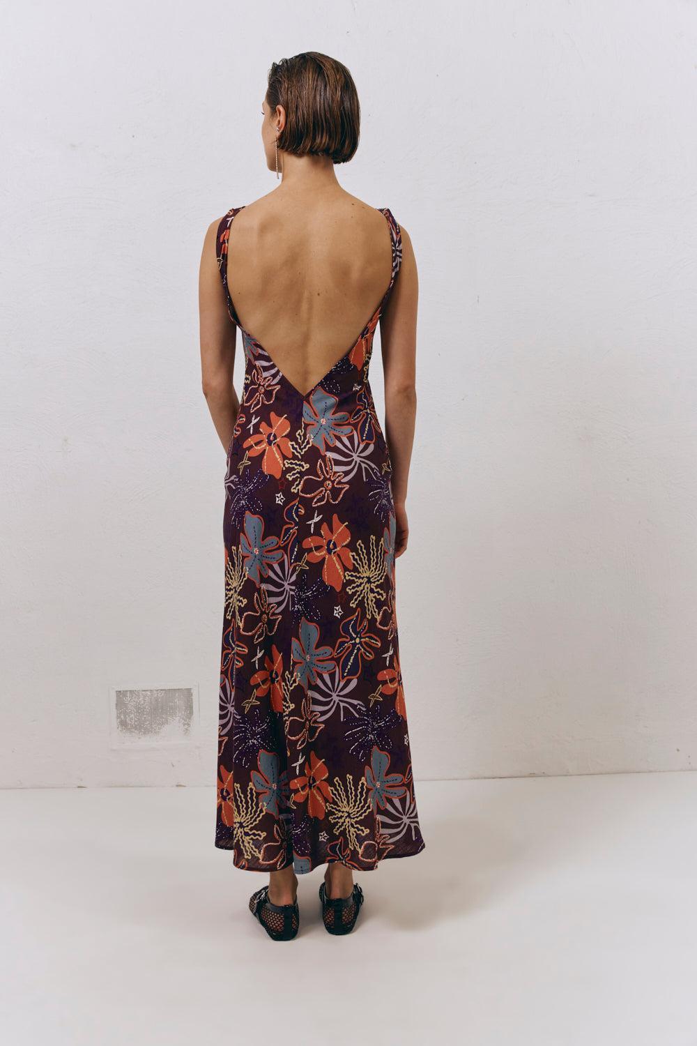 Art Of Bloom Bias Cut Maxi Dress Exotica Product Image