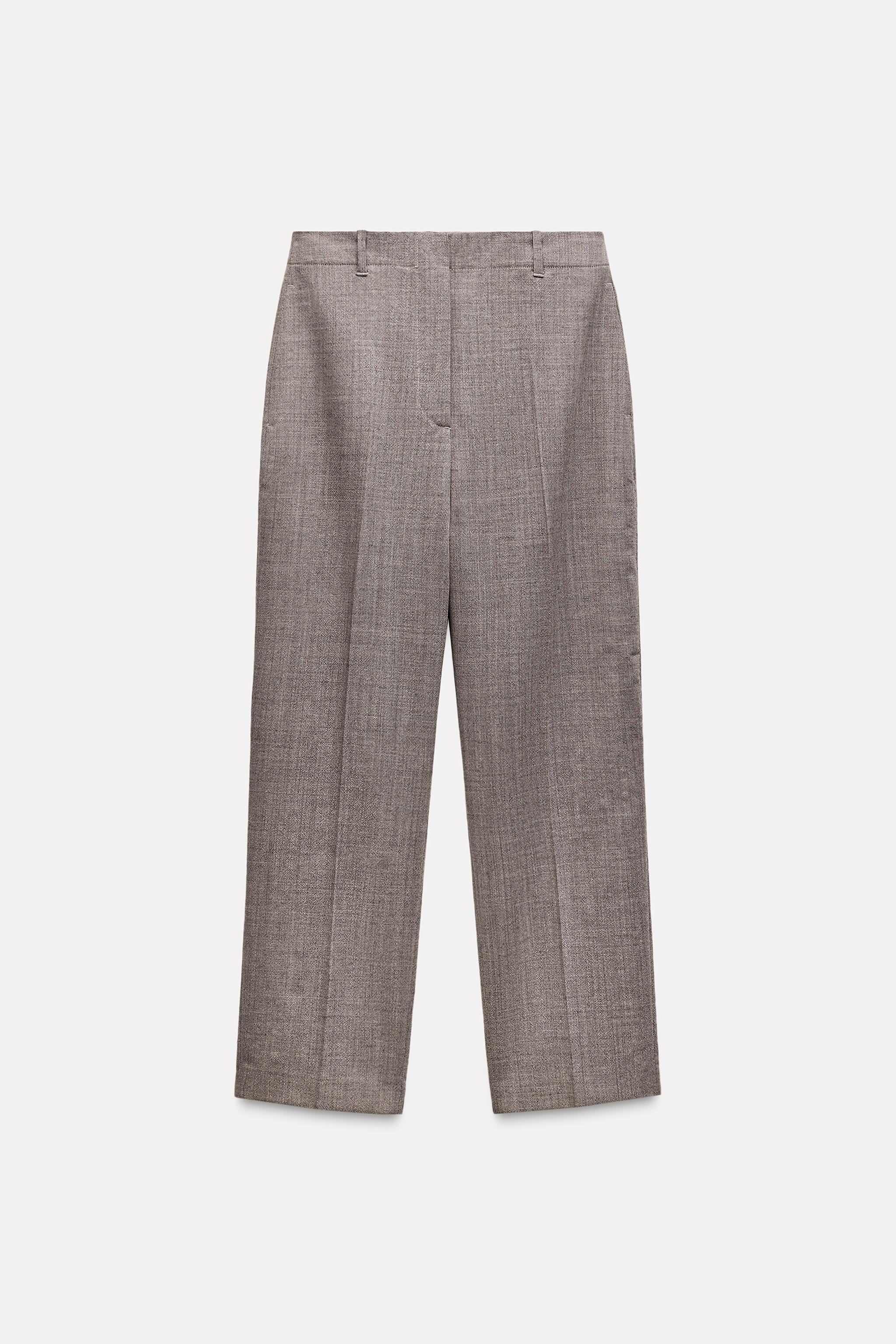 100% WOOL STRAIGHT LEG PANTS ZW COLLECTION Product Image