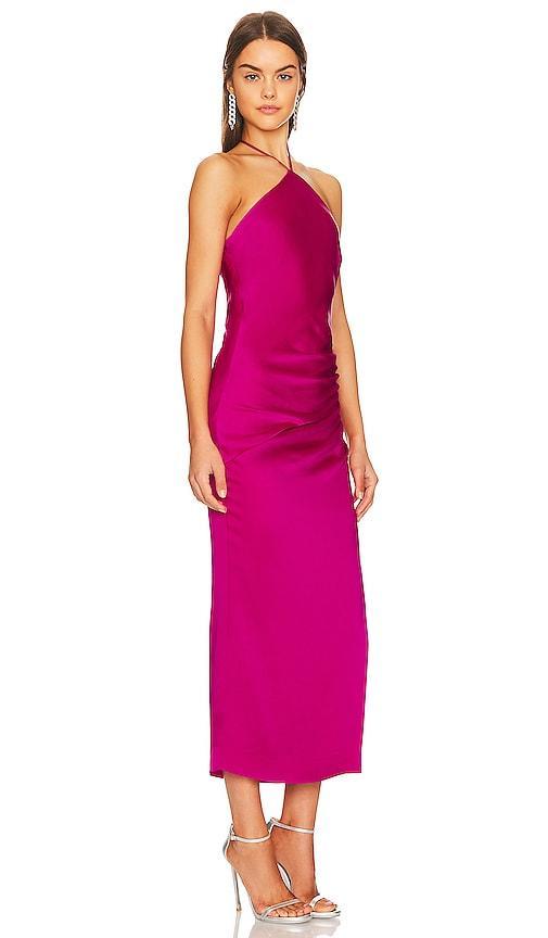 SIMKHAI Hansel Satin Dress in Fuschia. - size 2 (also in 4) Product Image