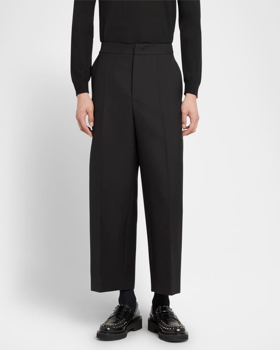 Men's Wool and Silk Wide-Leg Pants Product Image