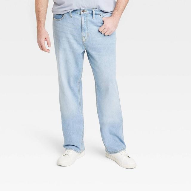 Mens Big & Tall Straight Fit Jeans - Goodfellow & Co Light Blue Denim 46x32 Product Image