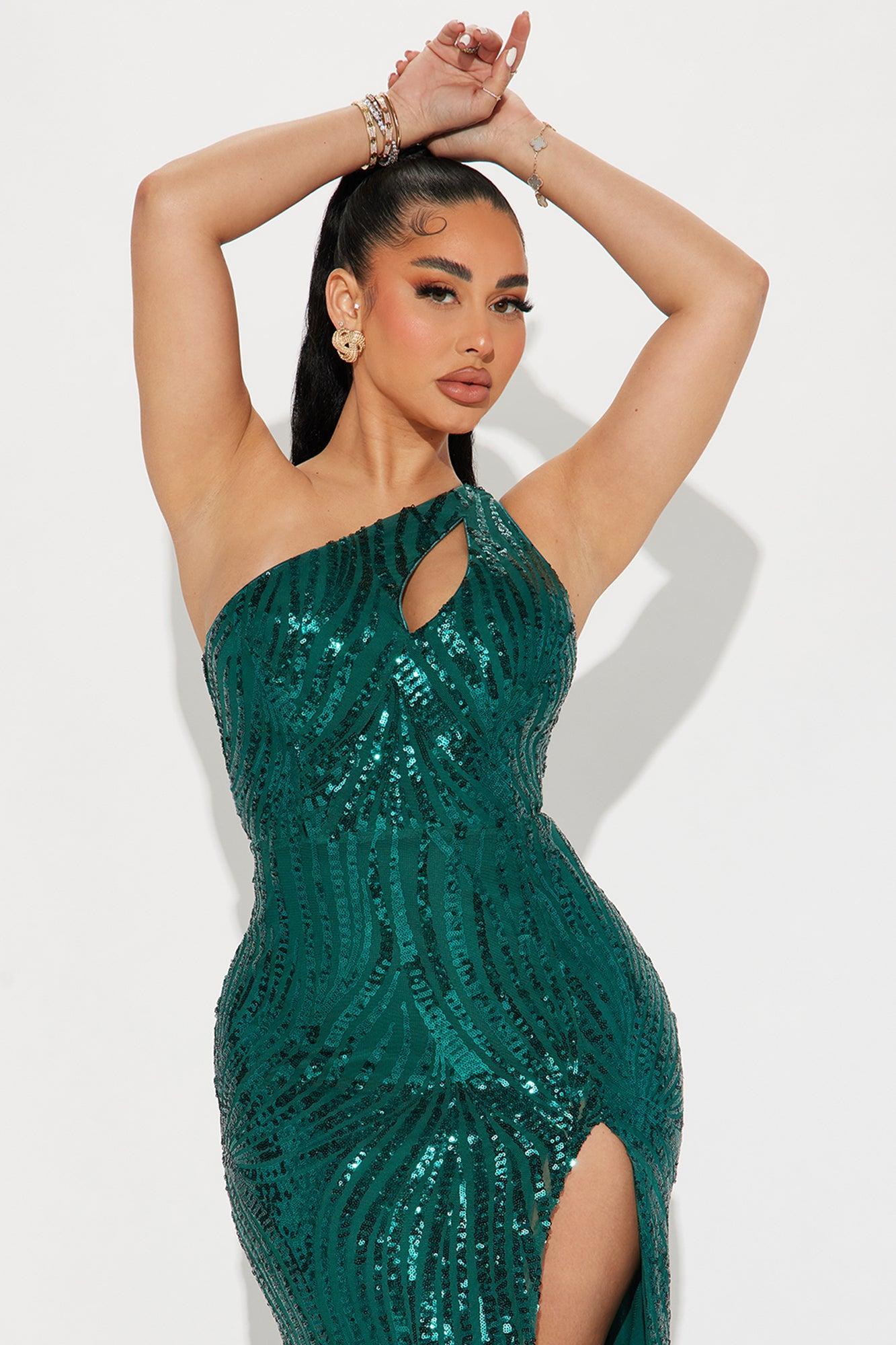 Ciara Sequin Gown - Emerald Product Image