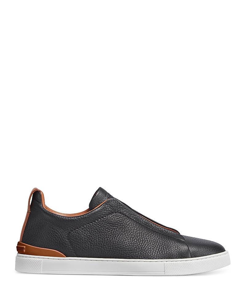 Zegna Mens Deerskin Triple Stitch Low Top Sneakers Product Image