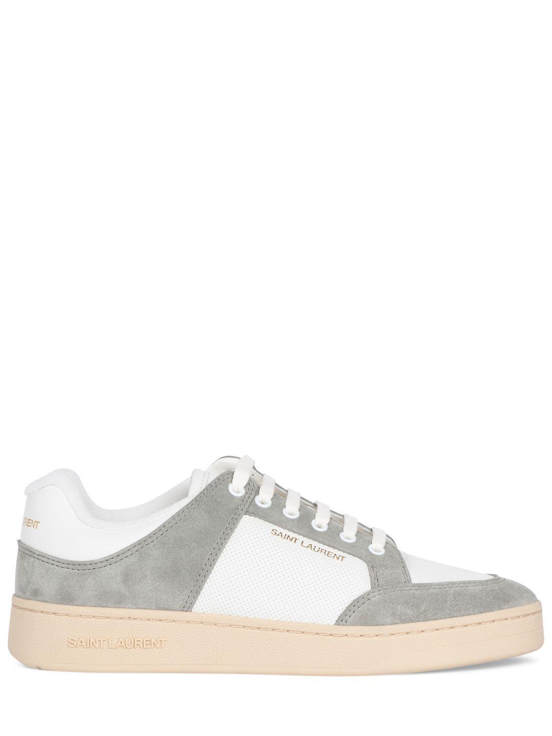 Panelled Lace-up Sneakers In Blanc Optique Paris Roof Product Image