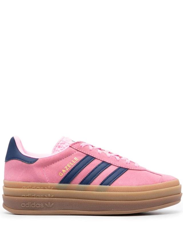 ADIDAS ORIGINALS Adidas Womens Pink Blue Gum Gazelle Bold Brand-stripe Suede Low-top Trainers Product Image