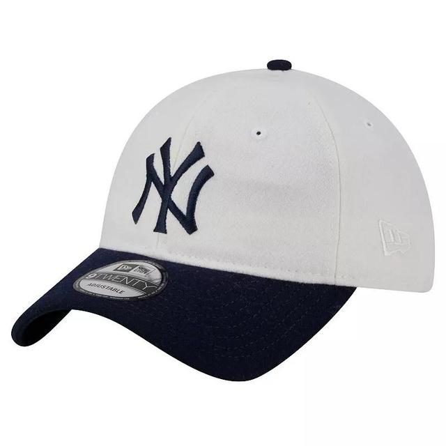 Mens New Era Cream New York Yankees Leather Strap 9TWENTY Adjustable Hat Product Image