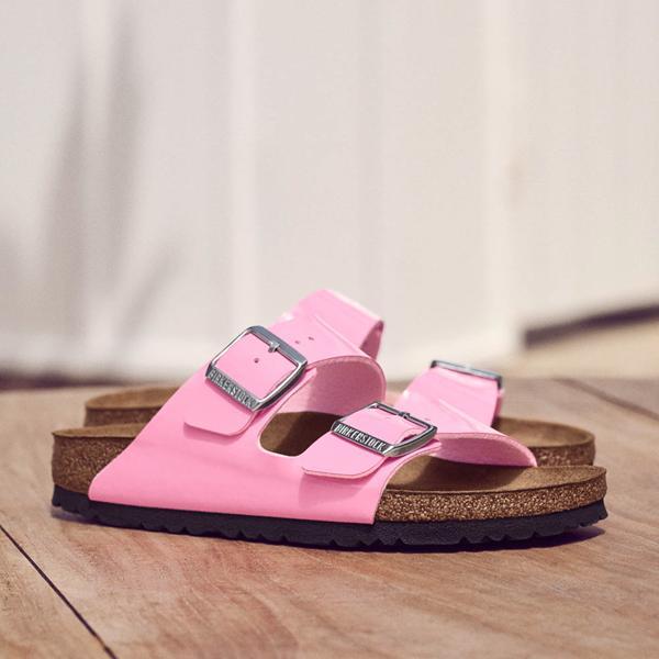 Womens Birkenstock Patent Arizona Sandal - Candy Pink Product Image