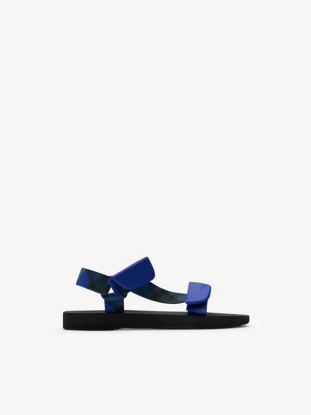 BURBERRY Check Trek Sandals In Bright Navy Product Image