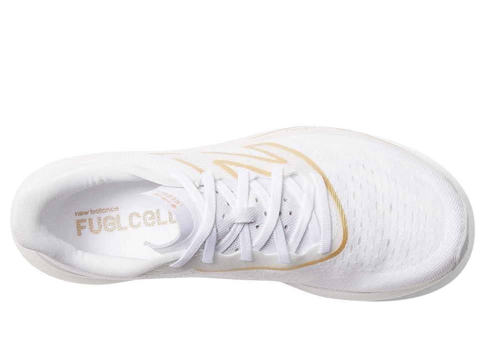 New Balance FuelCell Rebel v3 (White/Gold Metallic) Women's Shoes Product Image