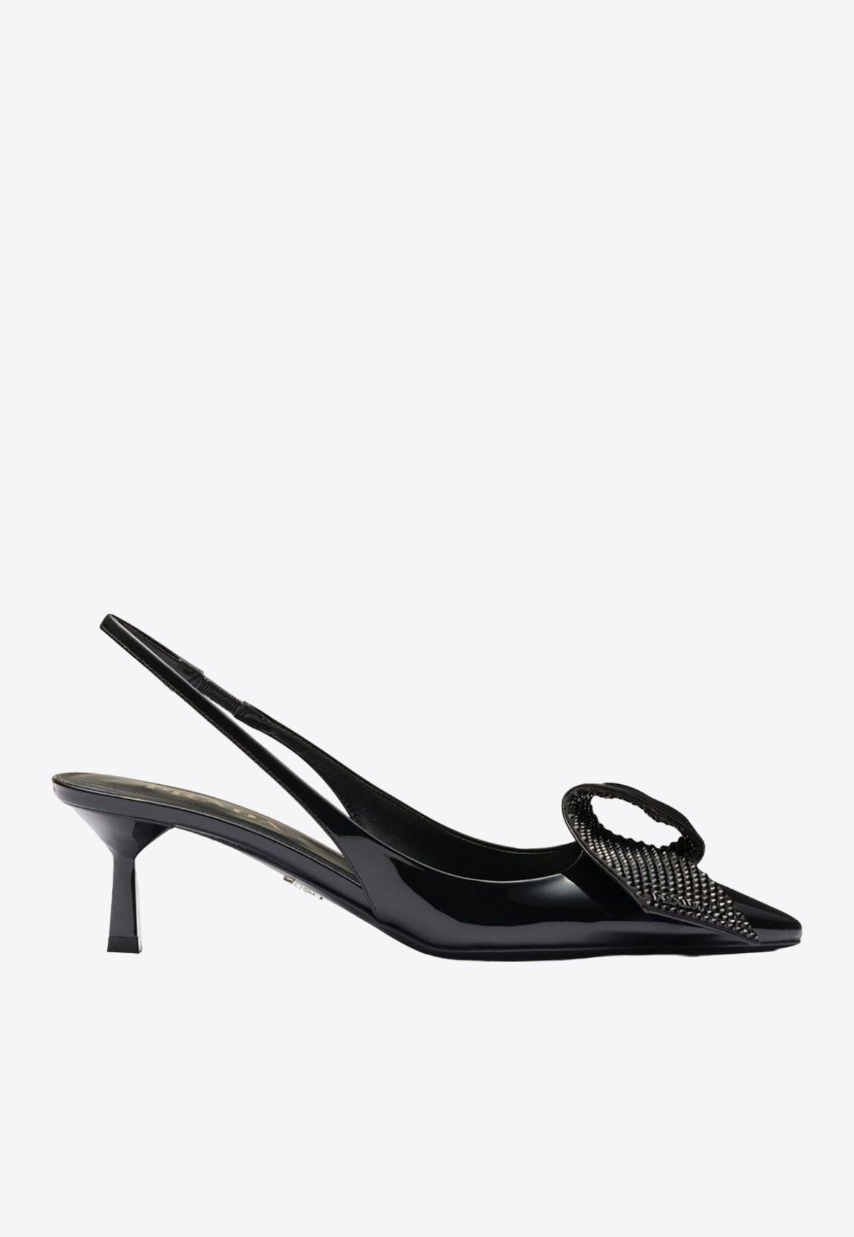 Embellished Slingback Pumps In Black Product Image