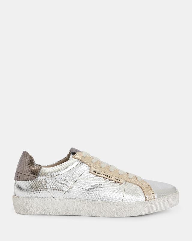 Sheer Metallic Leather Sneakers Product Image