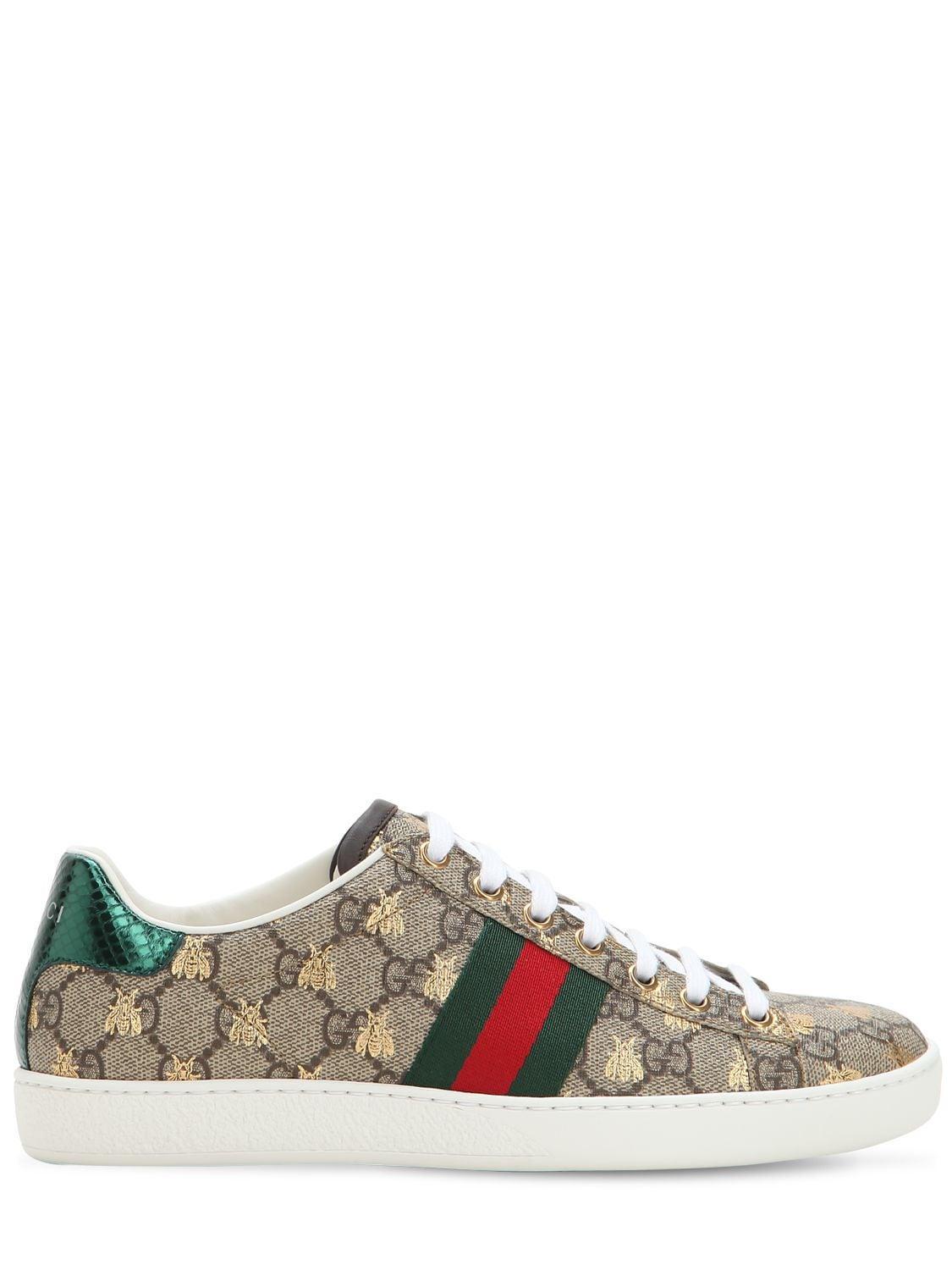 GUCCI Ace Gg Supreme Bee-print Monogrammed Sneakers In Green Product Image