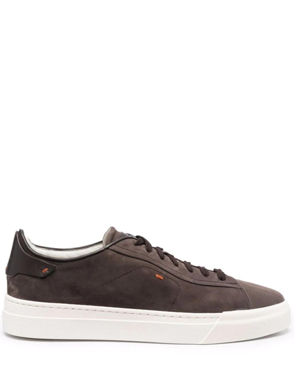 SANTONI Low-top Sneakers 21628 Nubuck In Brown product image