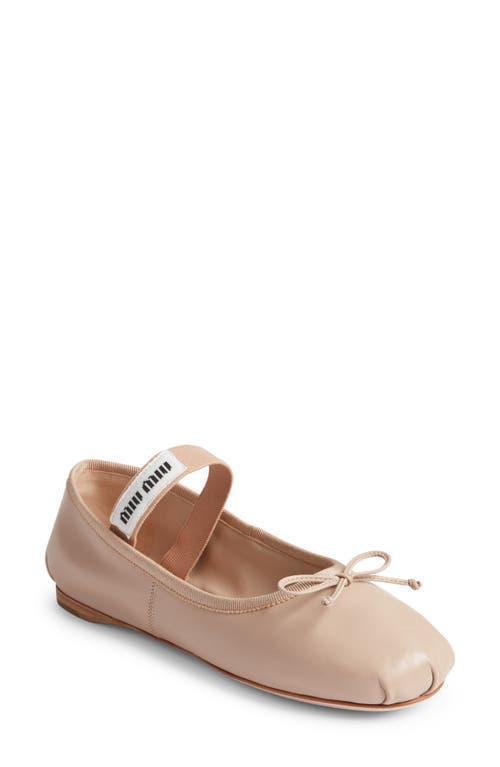 Miu Miu Lea Logo Ballerina Flat Product Image