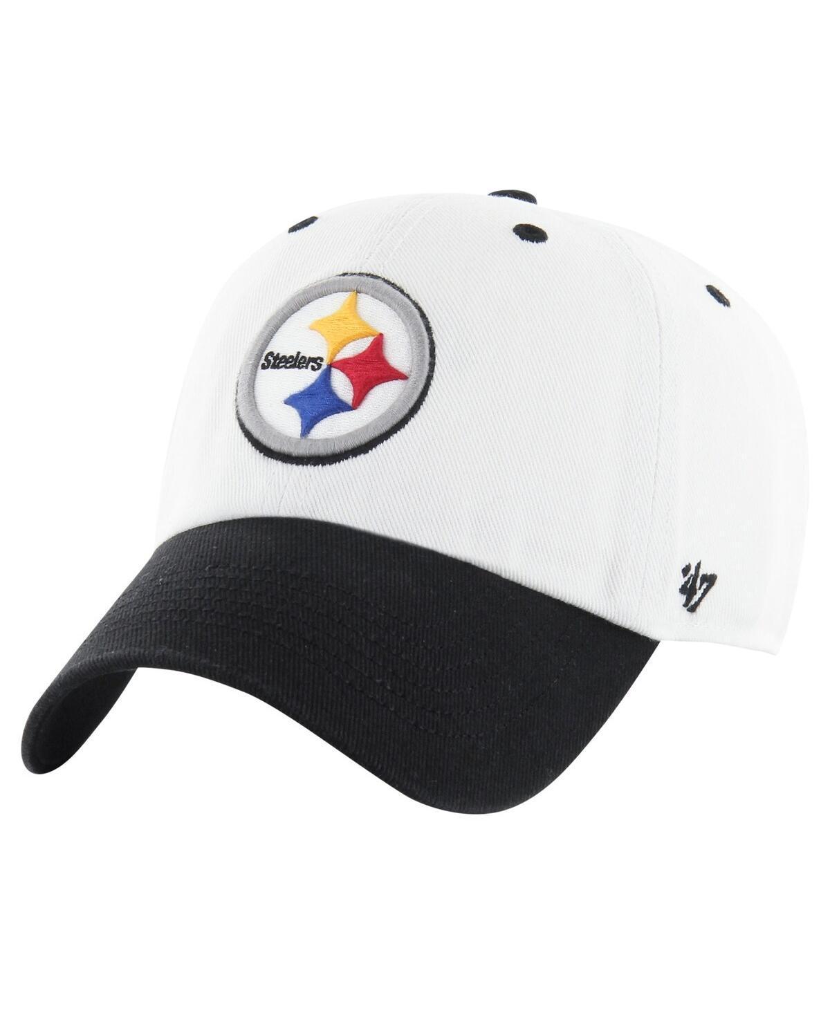 Mens 47 /Black Pittsburgh Steelers Double Header Diamond Clean Up Adjustable Hat Product Image