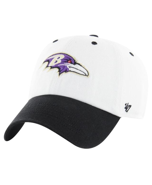 Mens 47 White/Black Baltimore Ravens Double Header Diamond Clean Up Adjustable Hat Product Image