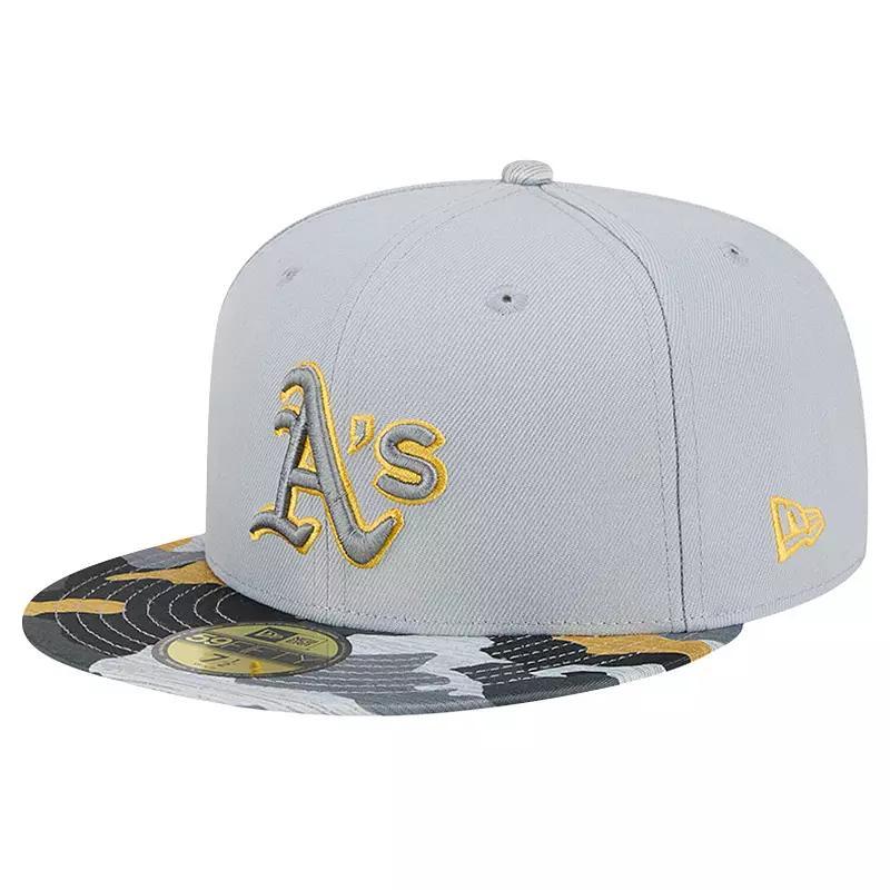 Mens New Era Gray Oakland Athletics Active Team Camo 59FIFTY Fitted Hat Product Image