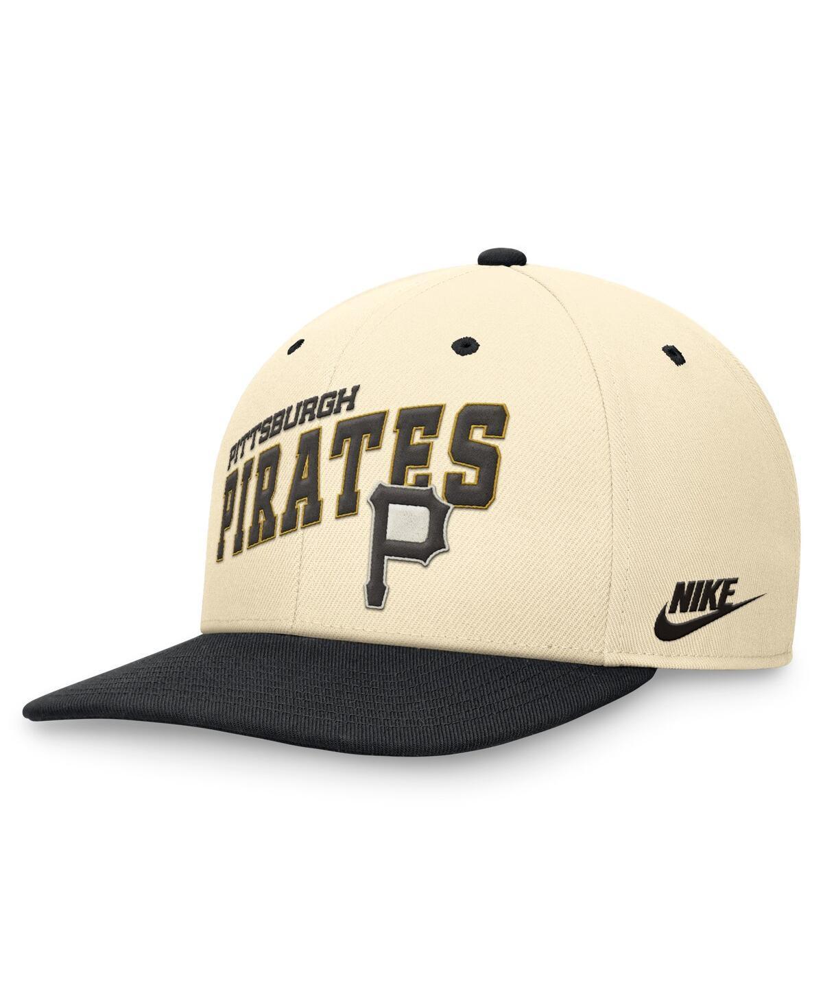 Mens Nike Cream/Black Pittsburgh Pirates Rewind Cooperstown Collection Performance Snapback Hat Product Image