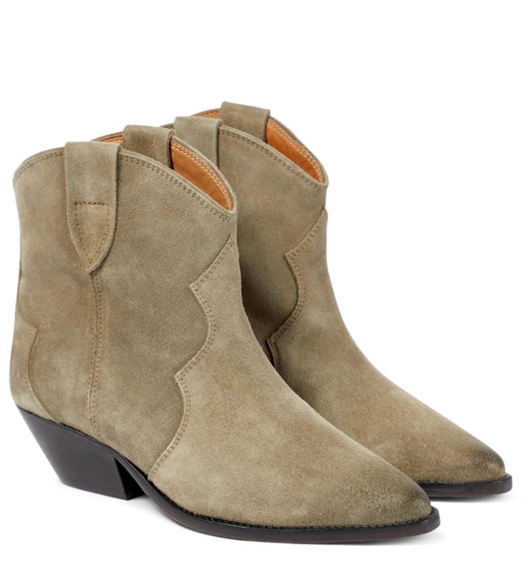 Dewina Suede Ankle Boots In Taupe Product Image