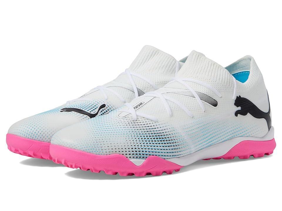 PUMA Future 7 Match Turf Training (PUMA White/PUMA /Poison Pink) Men's Shoes Product Image