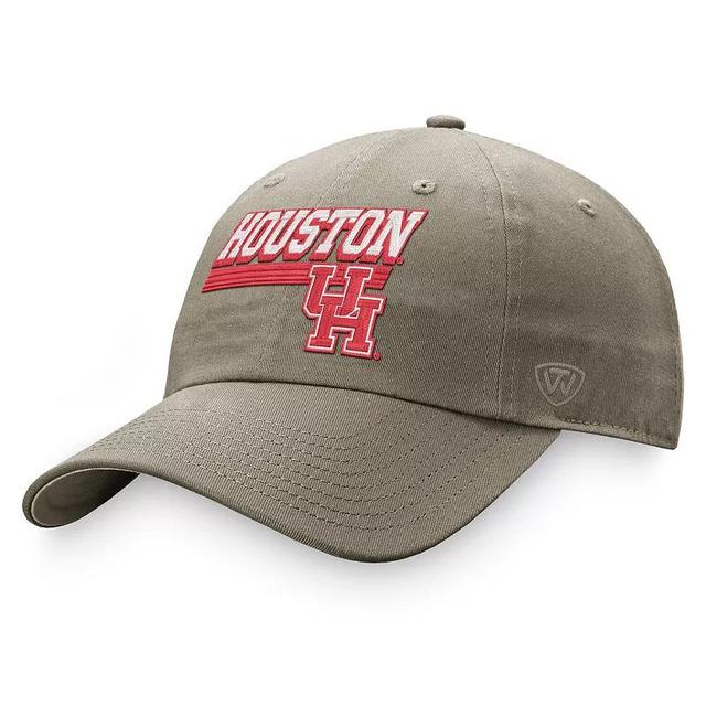 Mens Top of the World Khaki Houston Cougars Slice Adjustable Hat Product Image