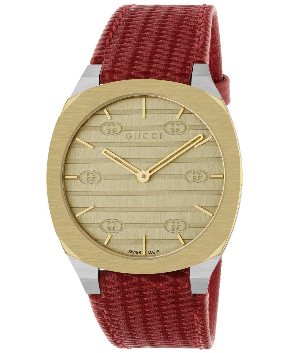 Womens Gucci 25H Goldtone Stainless Steel & Leather Strap Watch/34MM Product Image