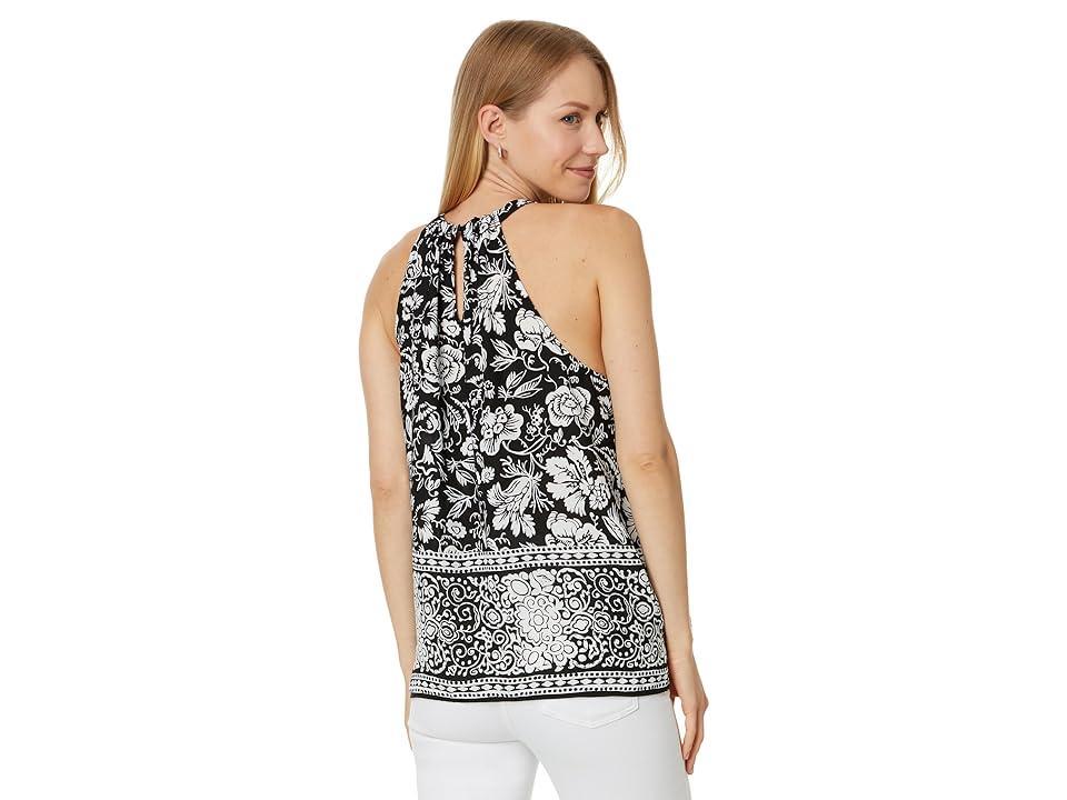 Vince Camuto Halter Top With Rouched Neck (Rich ) Women's Clothing Product Image