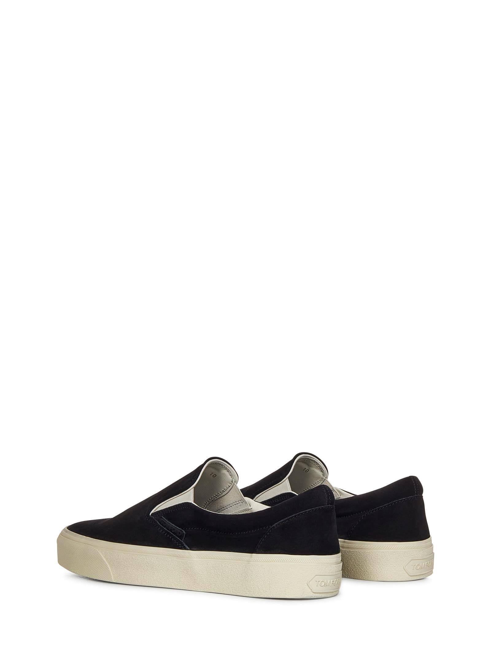 Suede Slip-on Sneakers In Black Product Image