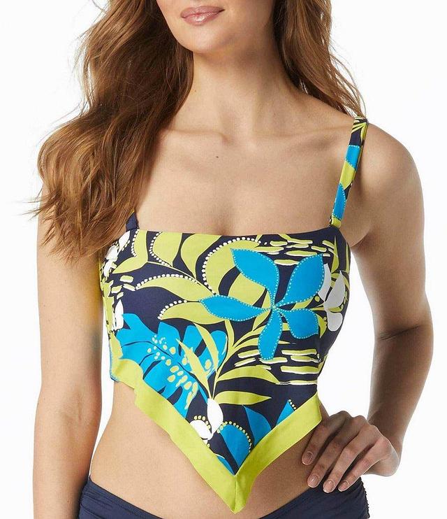 Coco Reef Sea Garden Vibra Tropical Print Square Neck Underwire Scarf Swim Top Product Image