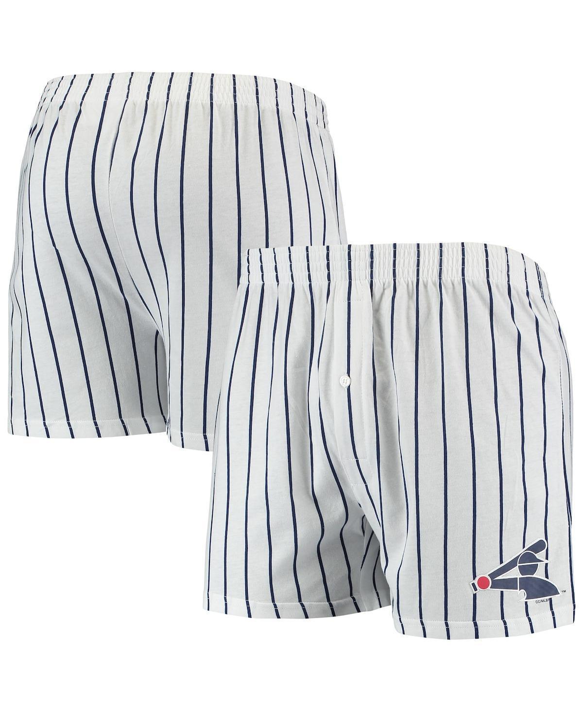 Mens Concepts Sport White/Navy Chicago White Sox Vigor Pinstripe Boxer Shorts Product Image