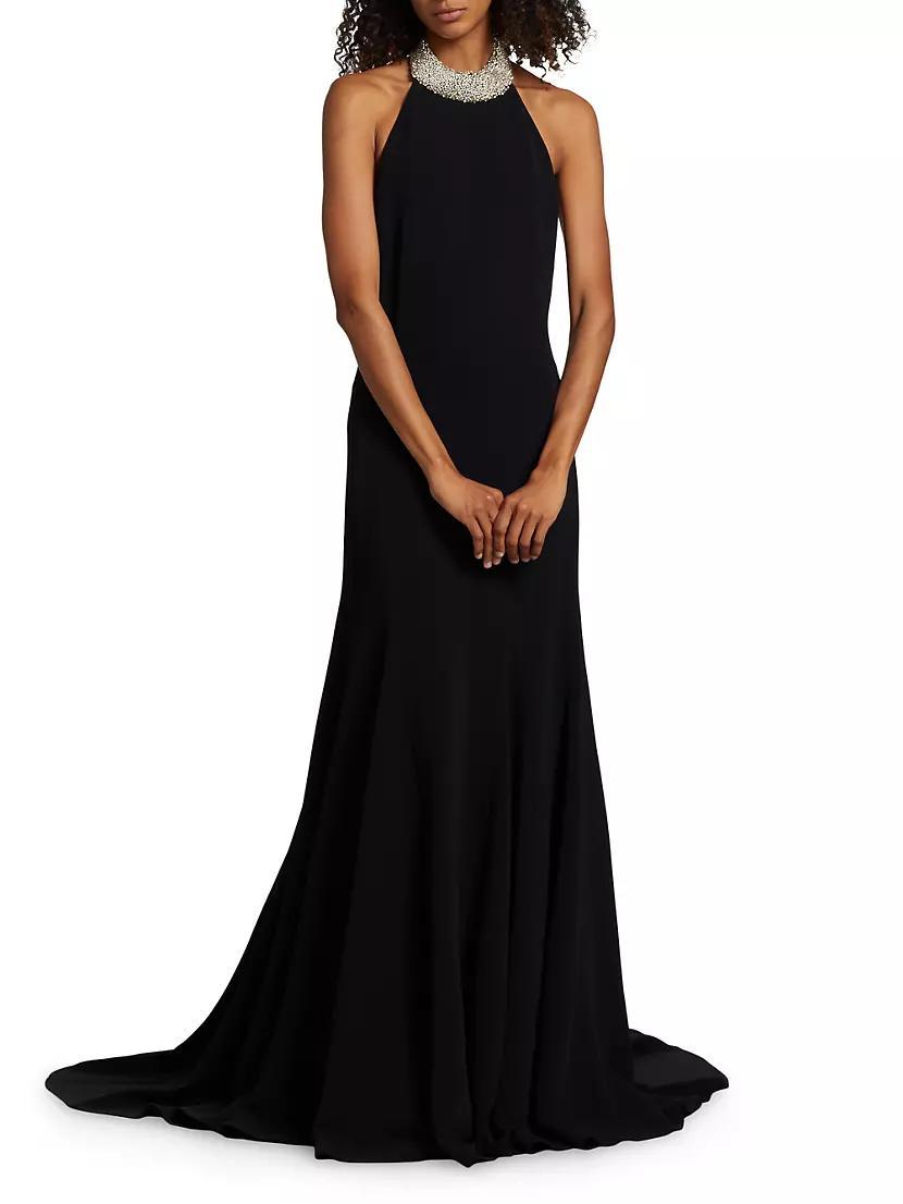 Embellished Neck Sleeveless Gown Product Image