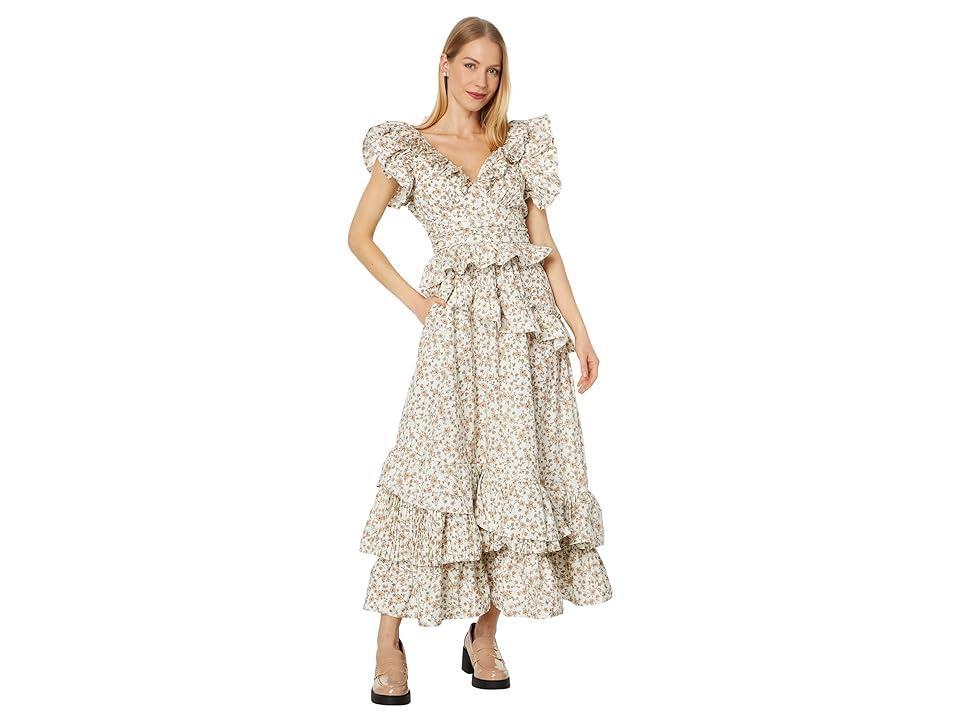 en saison Gianna Midi Dress (Off-White) Women's Dress Product Image