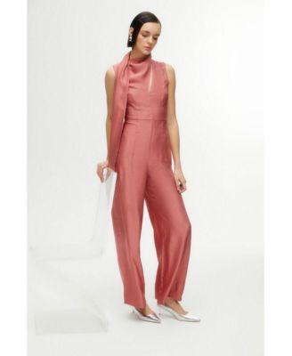 Nocturne Womens Shawl Collar Detailed Jumpsuit Product Image