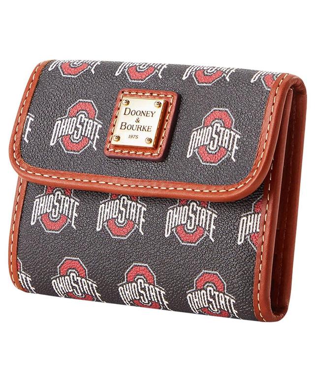 Womens Dooney & Bourke Ohio State Buckeyes Flap Credit Card Wallet - Gray Product Image