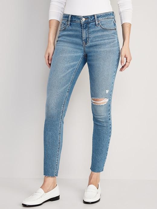 Mid-Rise Rockstar Super-Skinny Ankle Jeans product image