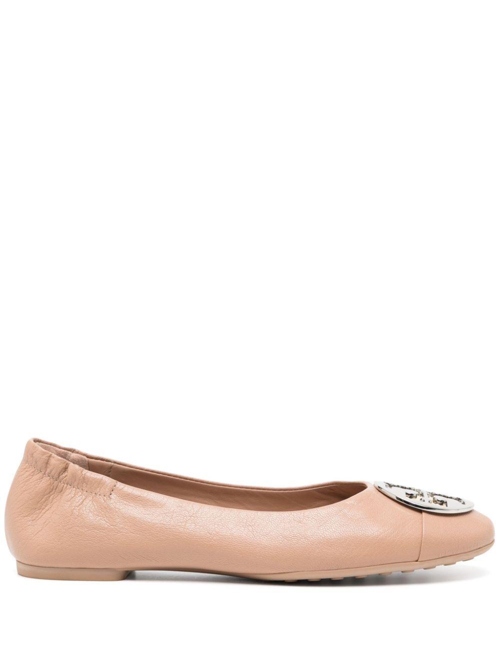 TORY BURCH Claire Cap-toe Ballerina Shoes In Pink Product Image