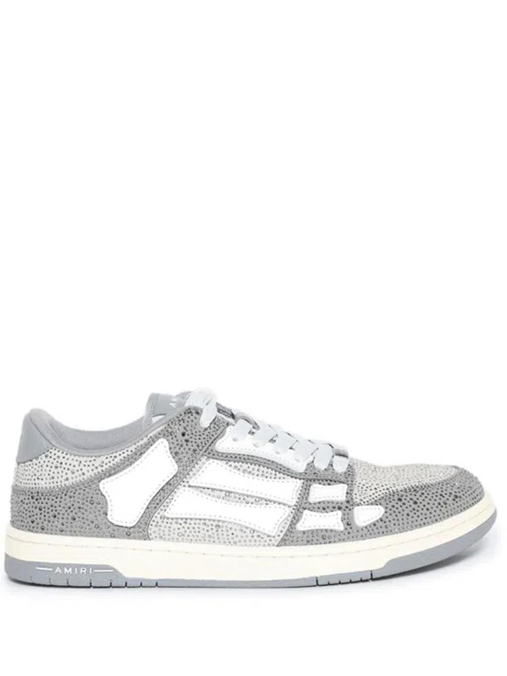 AMIRI Crystal Skel Top Sneakers In Grey Product Image