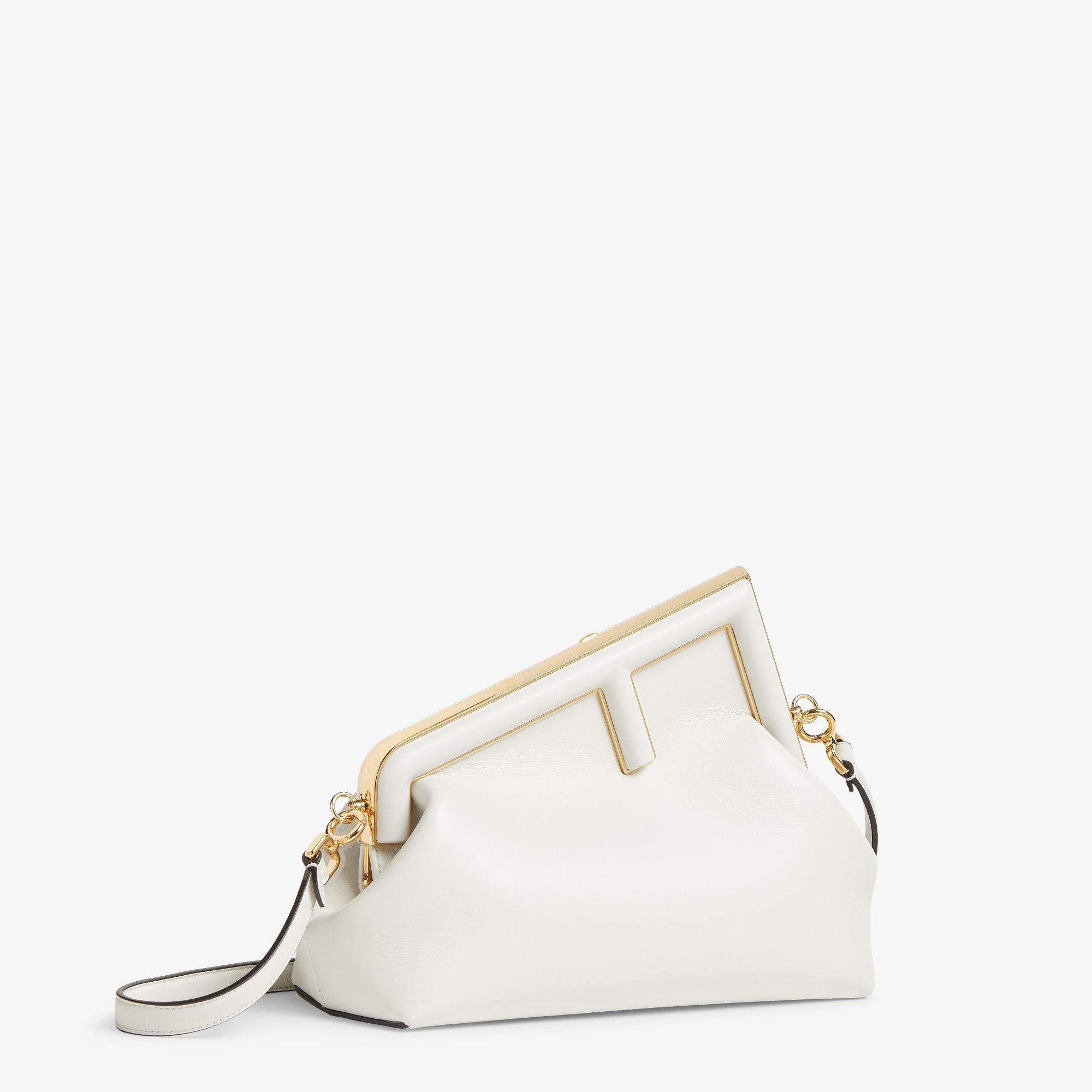 Fendi First MidiWhite leather bag Product Image