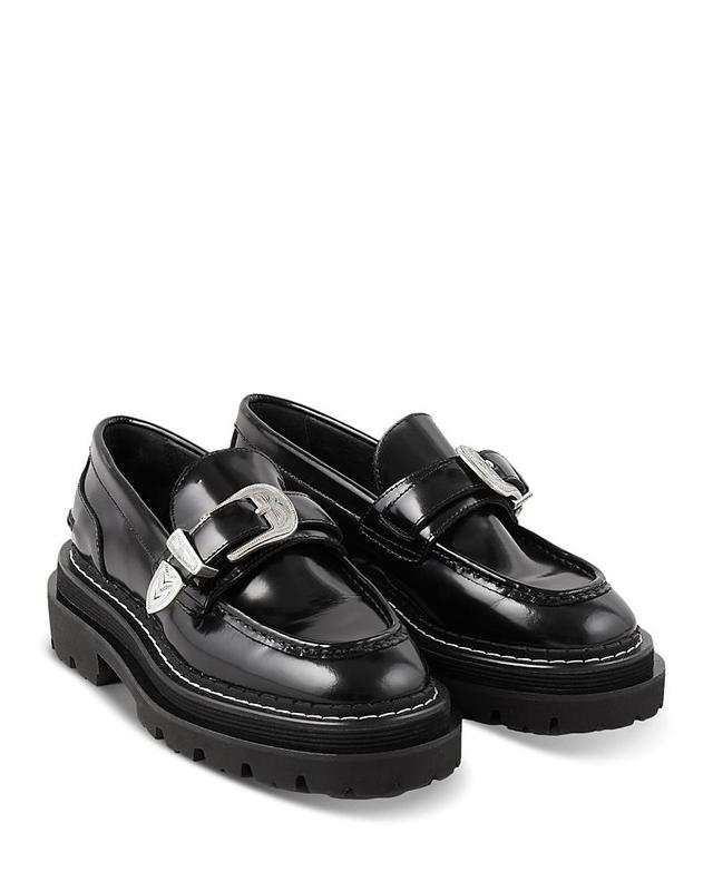 Sandro Womens Deilan Slip On Buckled Loafer Flats Product Image