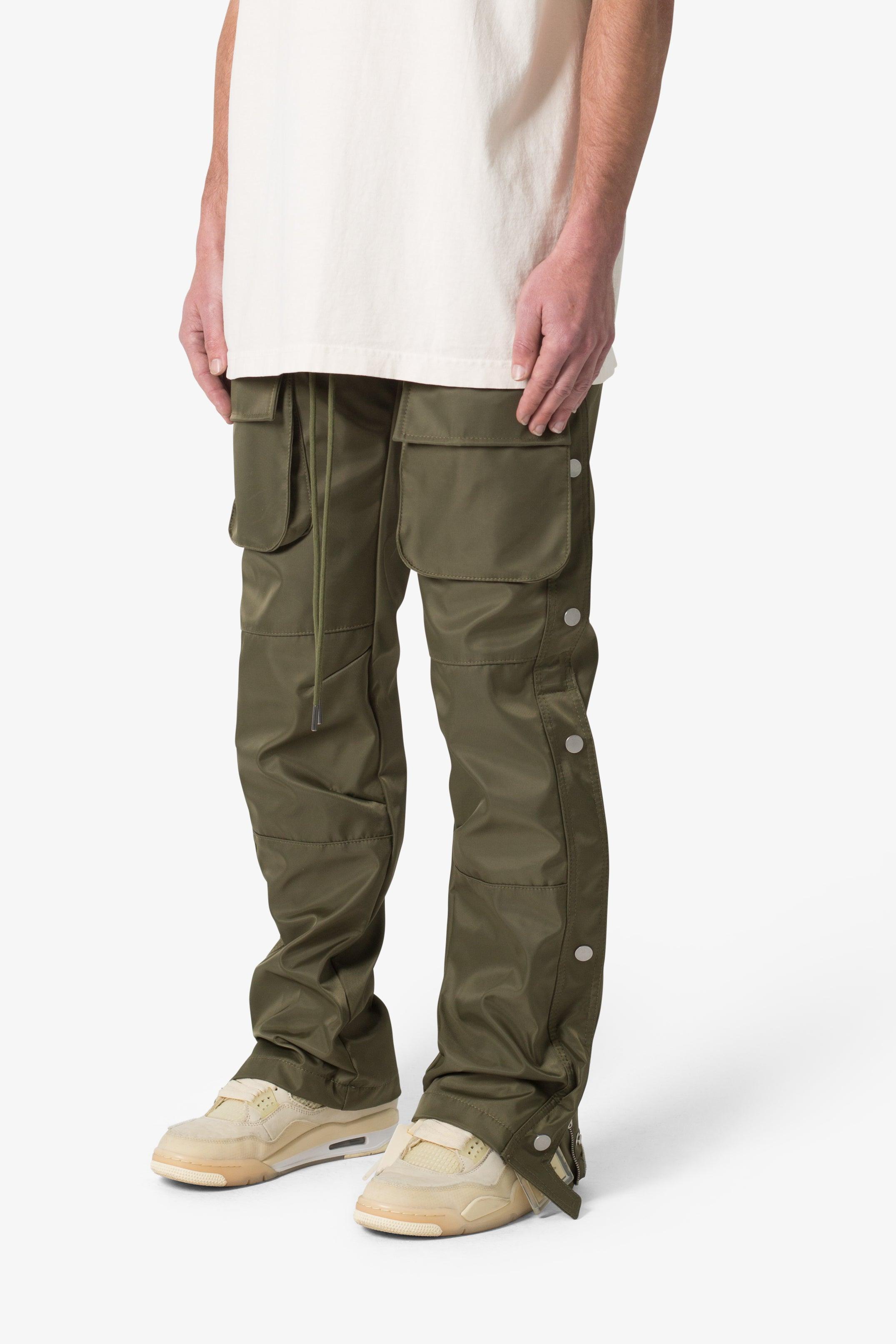 Snap Front Cargo Pants - Olive Product Image