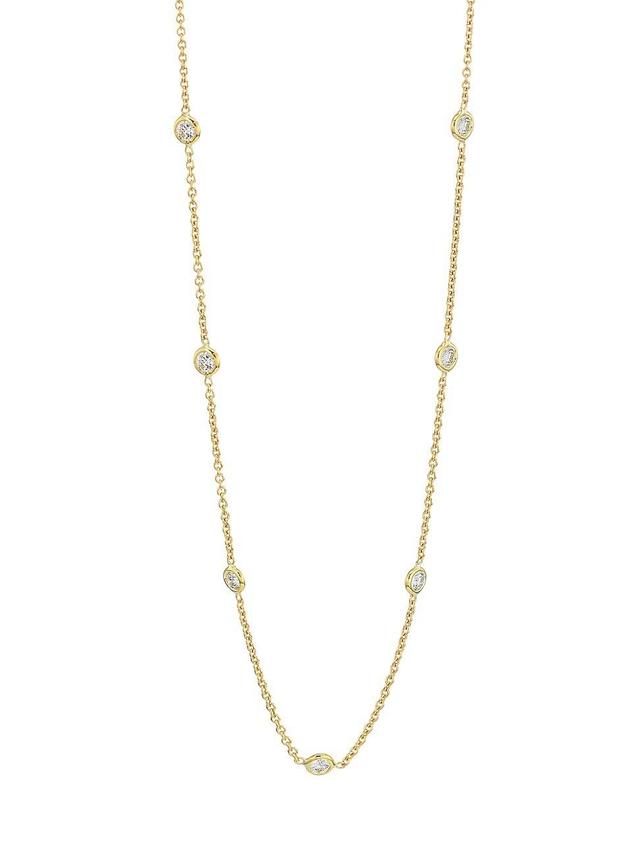 Womens 18K Yellow Gold & 0.7 TCW Diamond Station Necklace Product Image