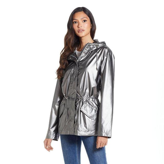 Womens Weathercast Metallic Anorak Jacket Silver Product Image