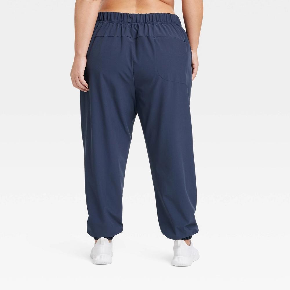 Women's High-Rise Winter Woven Lined Joggers - All In Motion™ Blue 3X Product Image